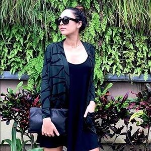 Ava Sky Black and Green Cardigan